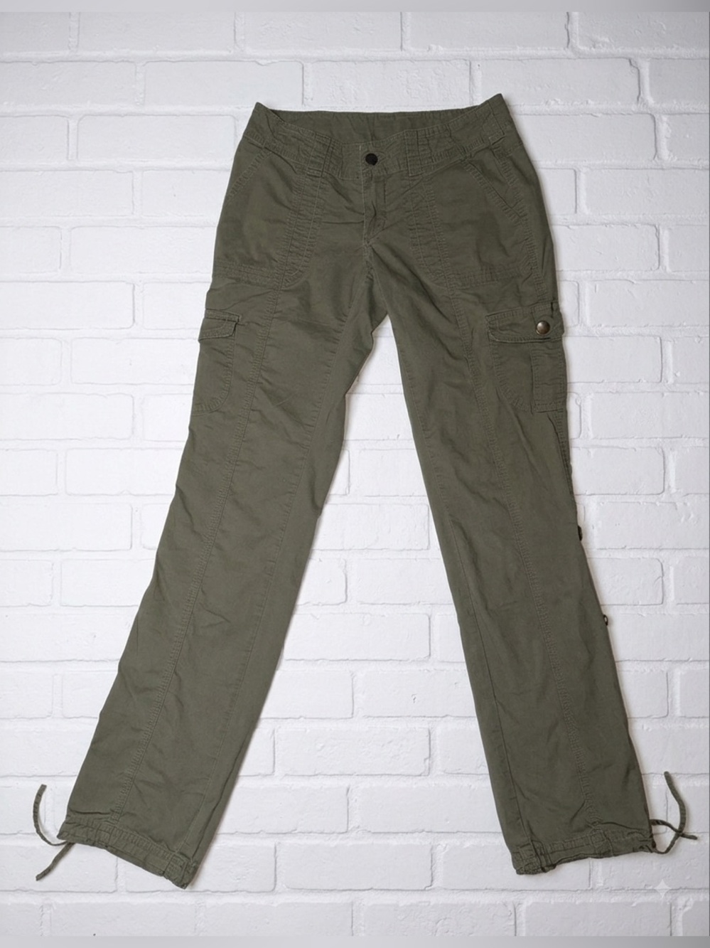 Boston Proper Y2K Olive Green Stretch Utility Cargo Pants Size 0